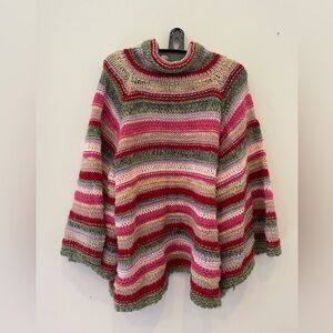 Anthropologie striped knit sweater. Looks hand knit. Size M/L gently worn